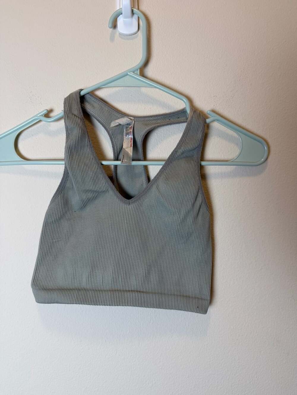 FP Movement Free Throw Crop Tank Size XS Gray Ribbed Seamless